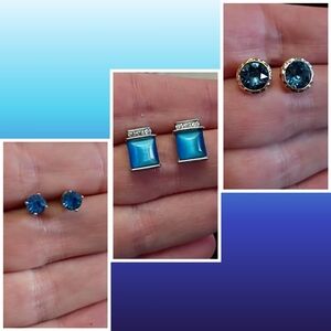 Elegant Blue Earrings Set